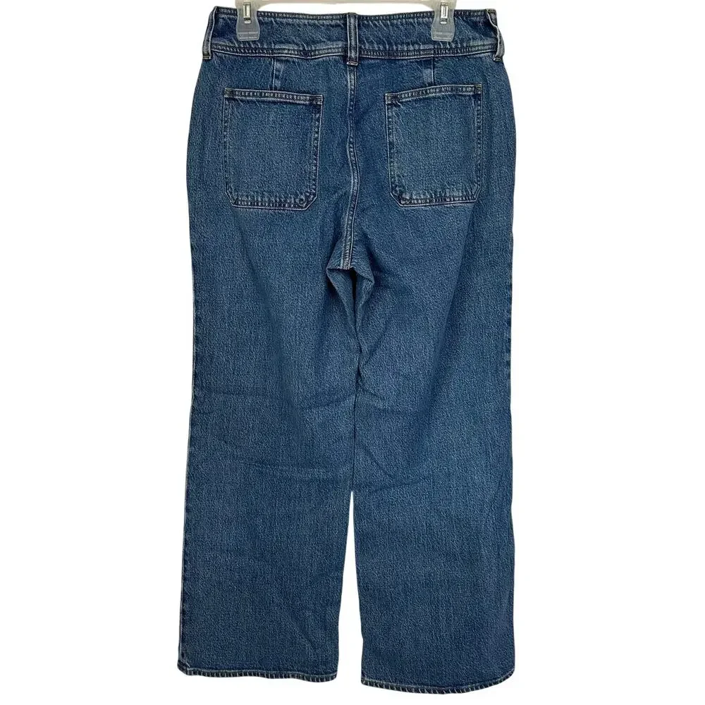 J. Crew Slim Wide Jean with Stacked Buttons CD884 Size 28